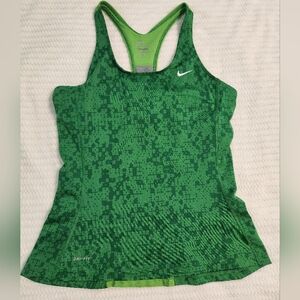 Nike Dri Fit Size M Activewear Womens Top Greens Nice Pattern